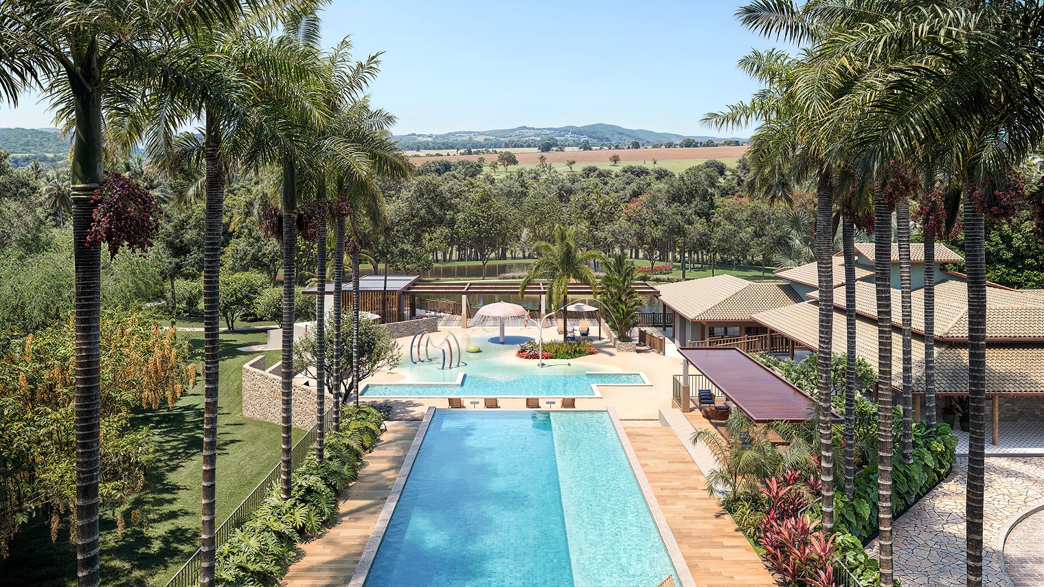Piscina adulto do clube resort